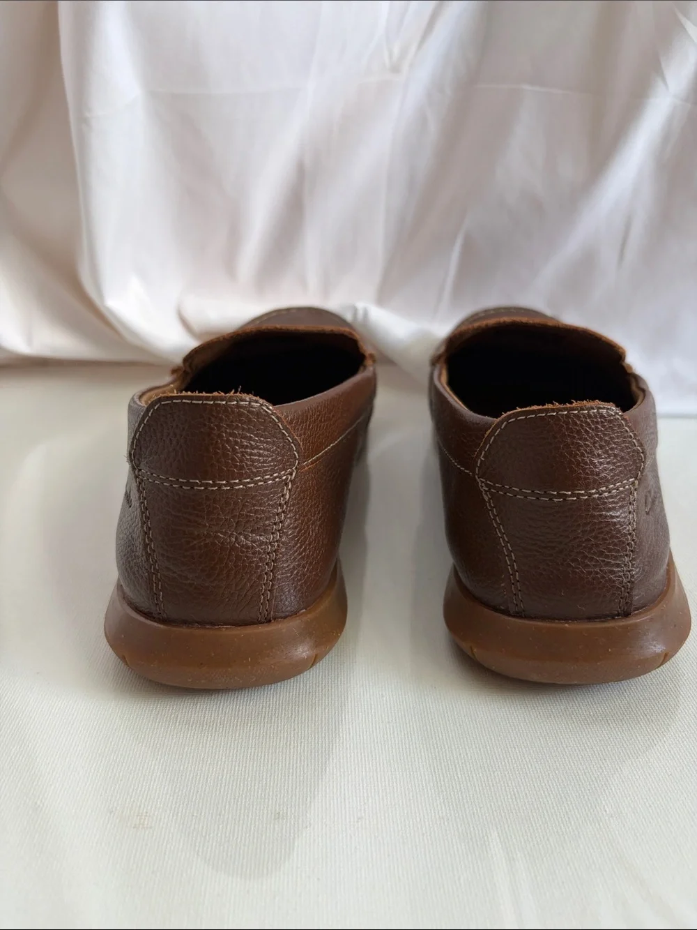 Clarks Brown Leather Slip-On Loafers with Blue Insoles